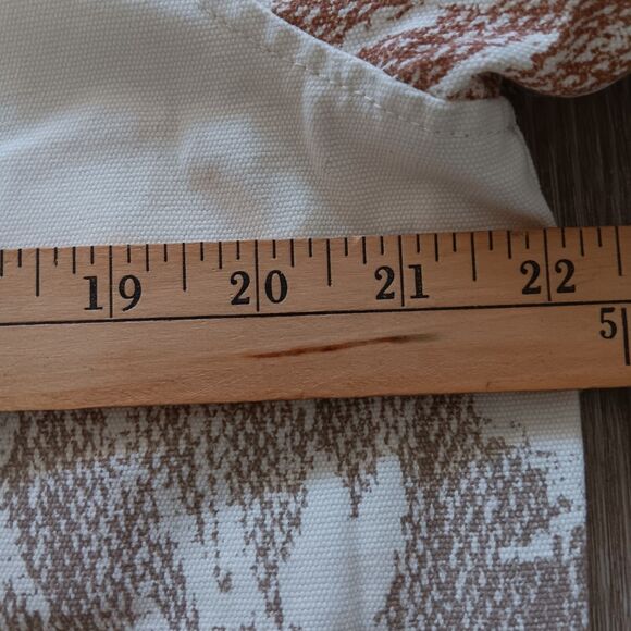 Denim Coat Jacket Women Medium Organic Cotton Zip Front Pockets Cream Floral NWT - Picture 8 of 15